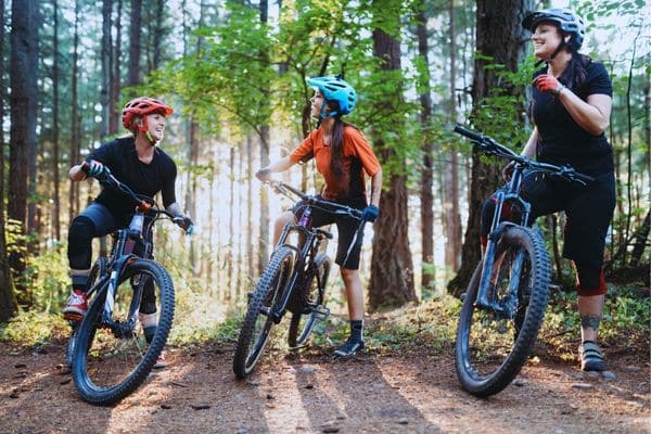 Friends on A bikepacking trip in the northwest