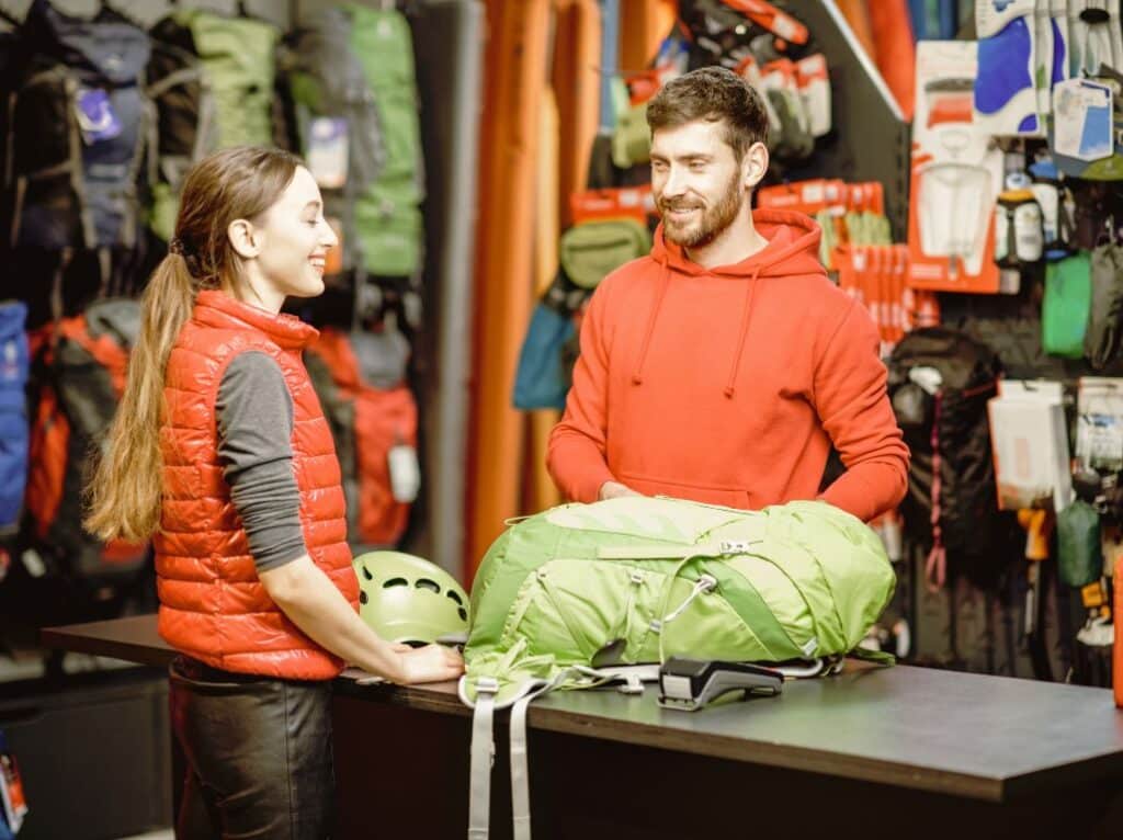 Shopping for camping gear